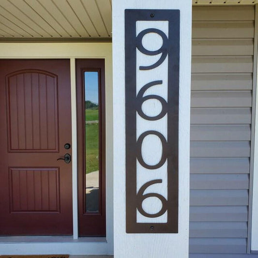 Vertical Metal Address Markers for Modern Homes