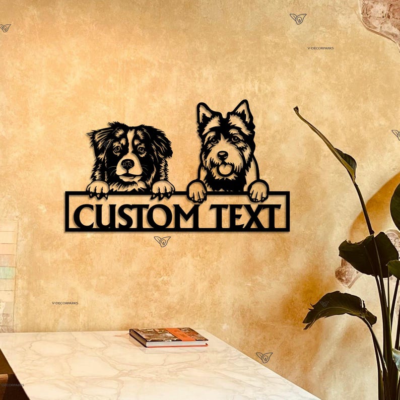 Personalized Two Dogs Metal Wall Art Gifts