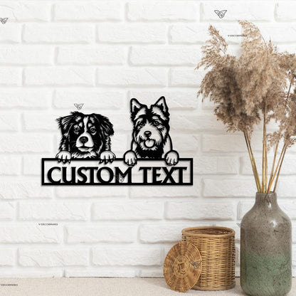 Personalized Two Dogs Metal Wall Art Gifts
