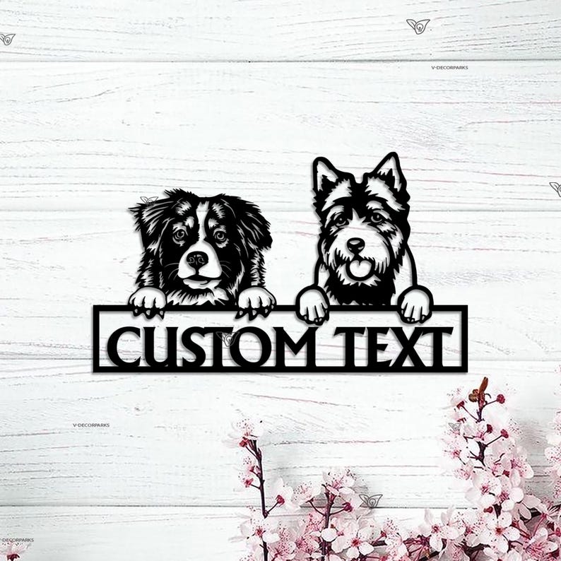Personalized Two Dogs Metal Wall Art Gifts