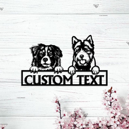 Personalized Two Dogs Metal Wall Art Gifts