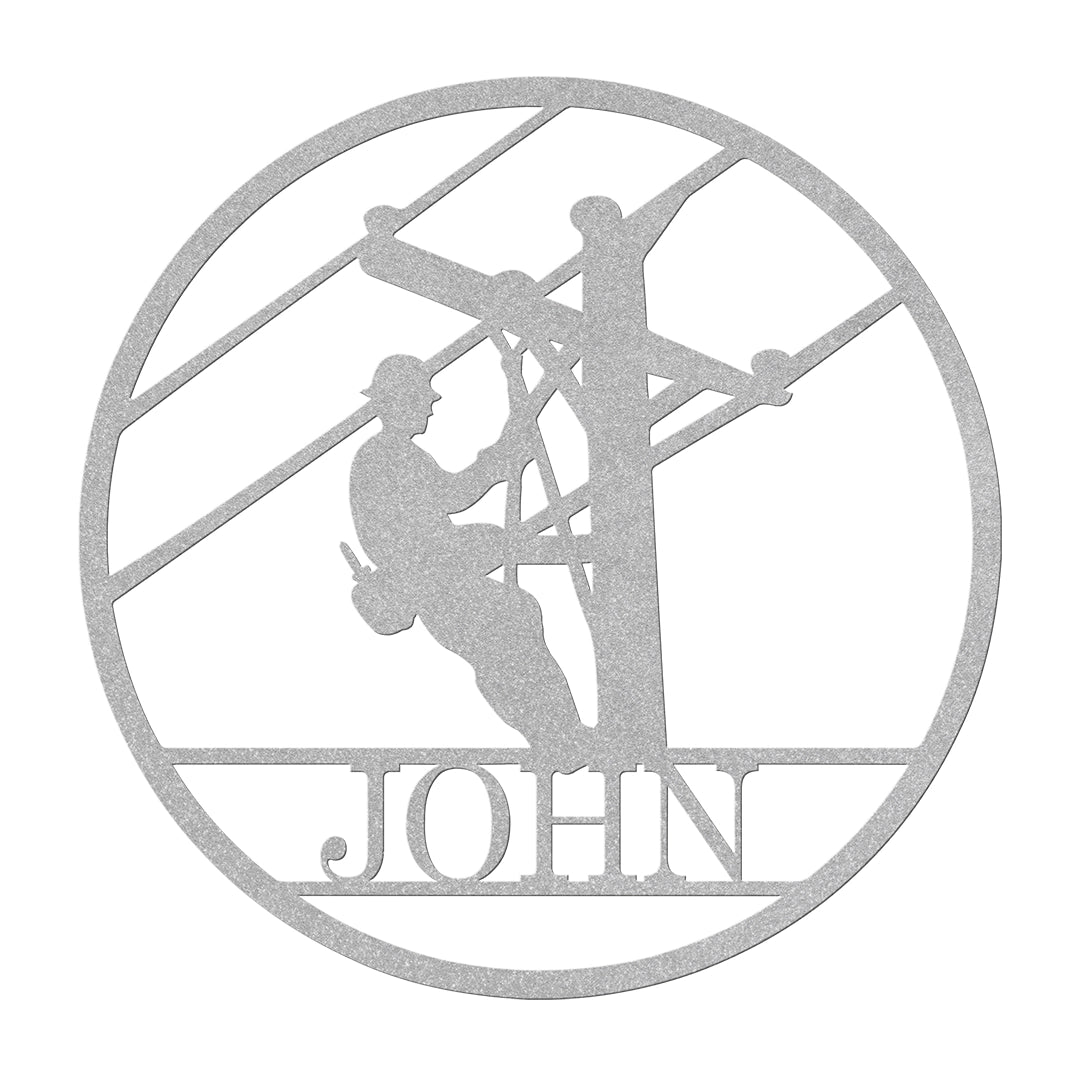 Lineman Metal Sign Sliver