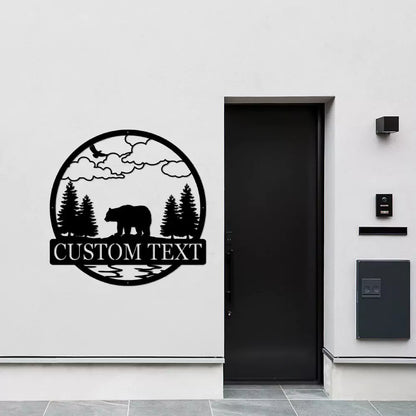 Personalized Metal Bear Sign