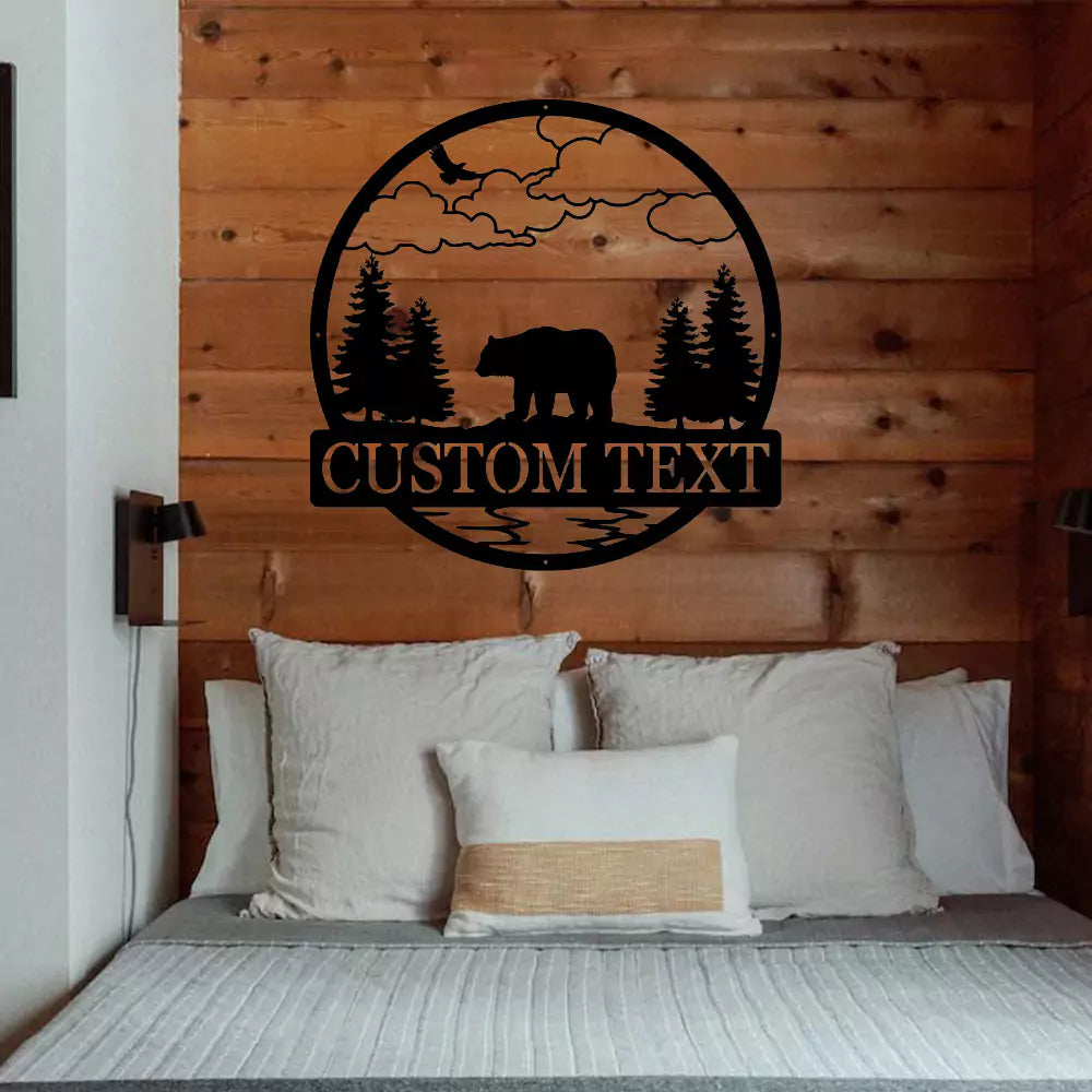 Personalized Metal Bear Sign